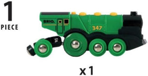 BRIO Big Green Locomotive Battery Powered Toy Train for Kids Age 3 Years Up - Ra