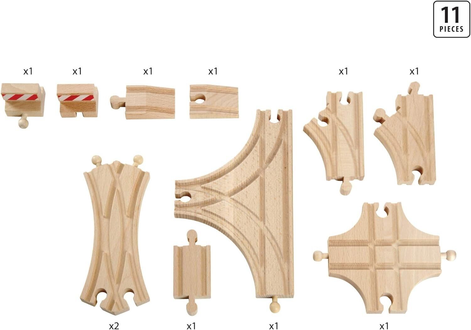 BRIO 33307 Expansion Pack - Advanced Wooden Train Track for Kids Age 3 Years Up