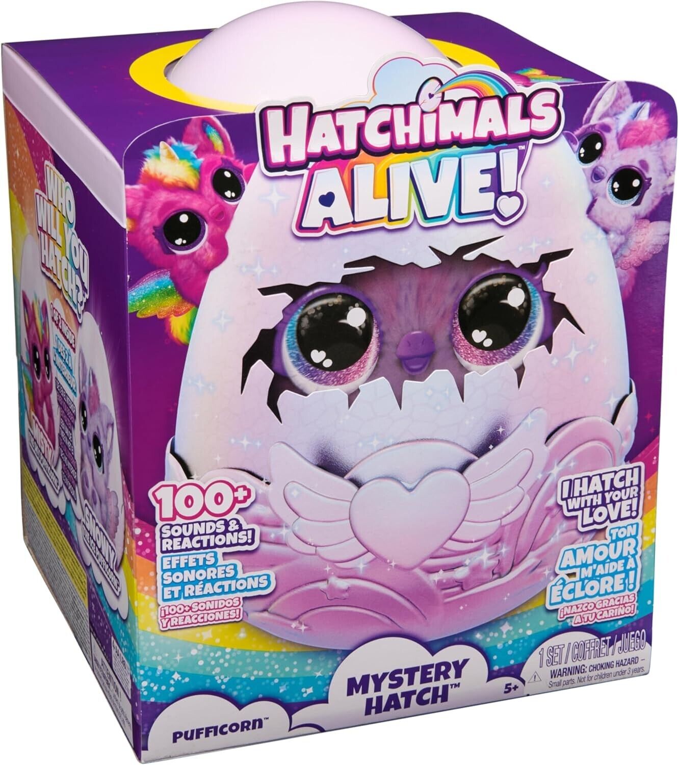 HATCHIMALS Alive, Mystery Hatch Pufficorn, Surprise Interactive Toy and Egg with