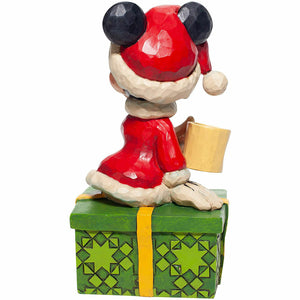 Disney Traditions Santa Minnie Figurine with Hot Chocolate - Chocolate Delight