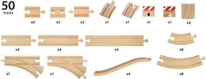 BRIO World 50 Piece Train Track Pack for Kids Age 3 Years Up - Compatible With A