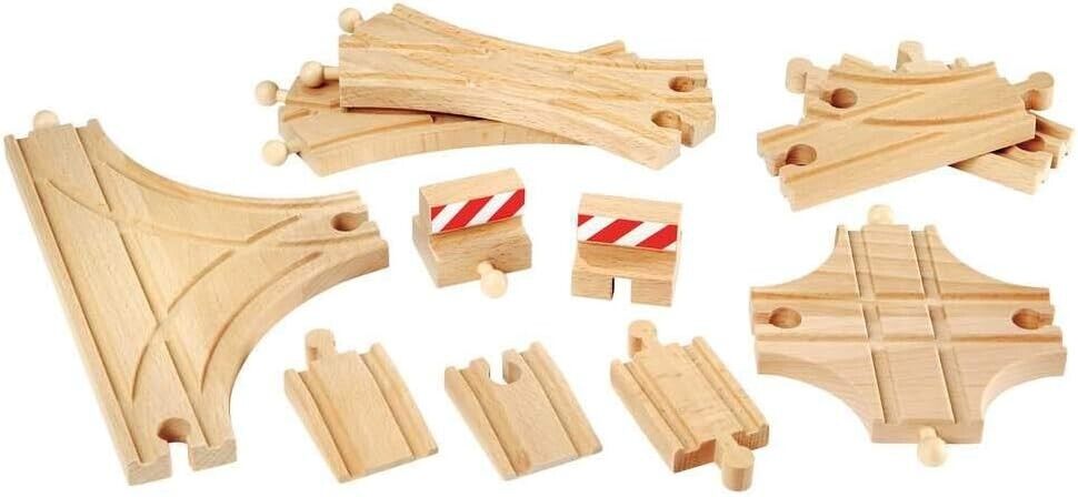 BRIO 33307 Expansion Pack - Advanced Wooden Train Track for Kids Age 3 Years Up