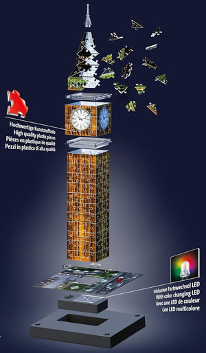 Ravensburger Big Ben 3D Jigsaw Puzzle for Adults and Kids Age 8 Years Up - Night
