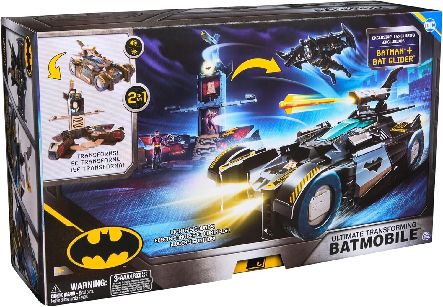 Batman, Ultimate Transforming Batmobile Playset, 2-in-1 Batman Playset with Excl