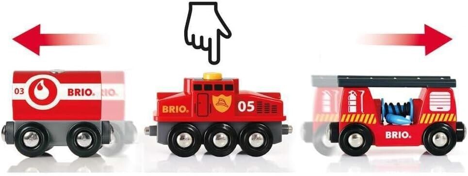 BRIO World Fire & Rescue Rescue Fire Toy Train for Kids Age 3 Years Up