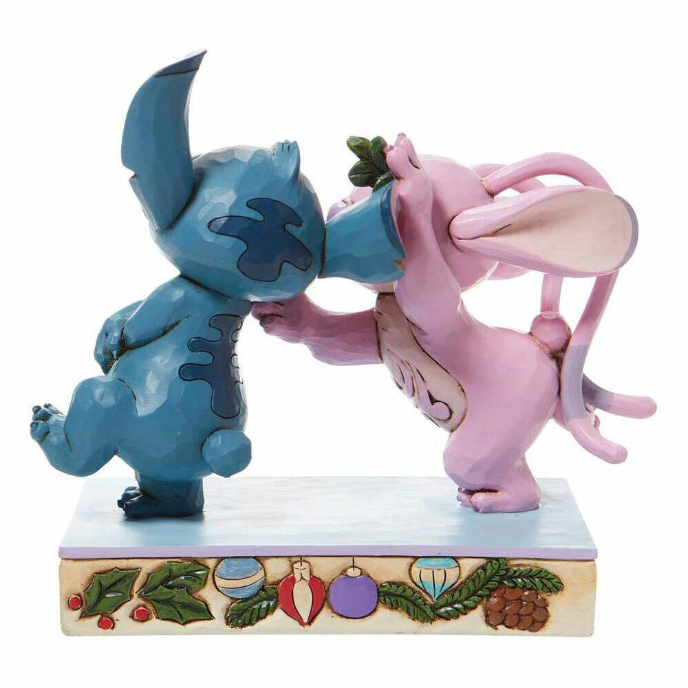 Disney Traditions Mistletoe Kiss Figurine - Stitch and Angel