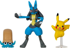 Pokémon PKW3054 3 Pack-Features 2 Omanyte, 3-Inch Battle Figures, Pikachu, Amoni