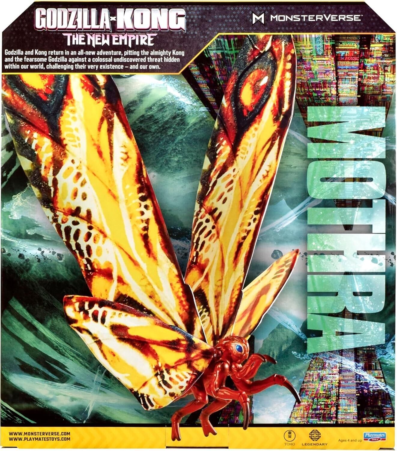 Godzilla x Kong: The New Empire, 11-Inch Giant Mothra Action Figure Toy, Iconic