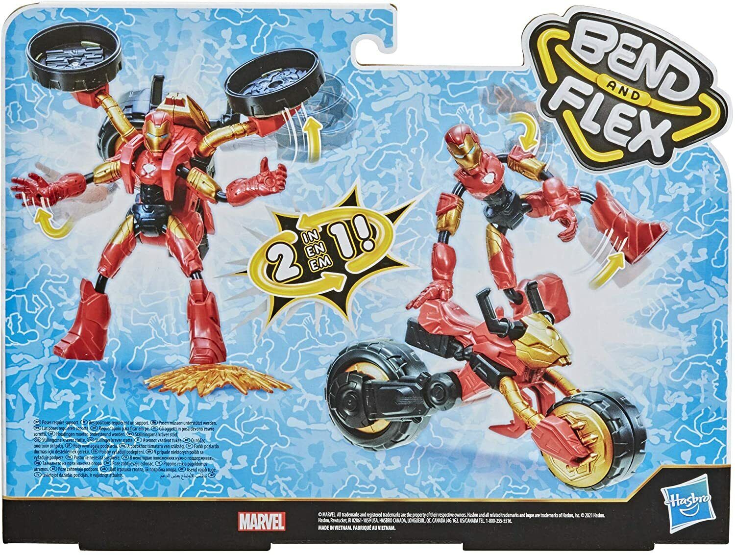 Marvel Avengers Bend and Flex Iron Man & Motorcycle - Brand New!