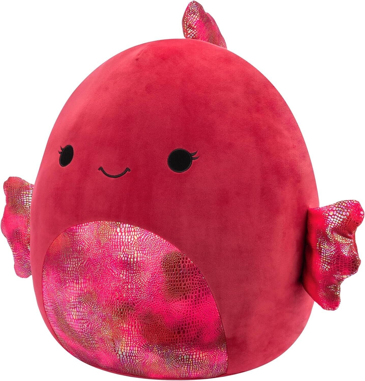 Squishmallows SQCR05481 16-Inch-Barella The Raspberry Beta Fish, Multicolour