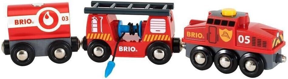 BRIO World Fire & Rescue Rescue Fire Toy Train for Kids Age 3 Years Up