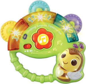 VTech Baby Shaking Sounds Tambourine, Sensory Toy with Lights, Music, Colours,