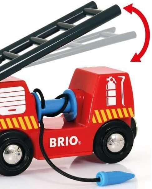 BRIO World Fire & Rescue Rescue Fire Toy Train for Kids Age 3 Years Up
