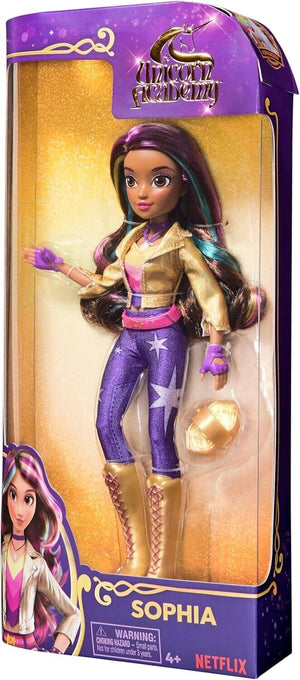 Unicorn Academy, Sophia Doll with Rainbow-Streaked Hair, 6 Fashion Accessories a