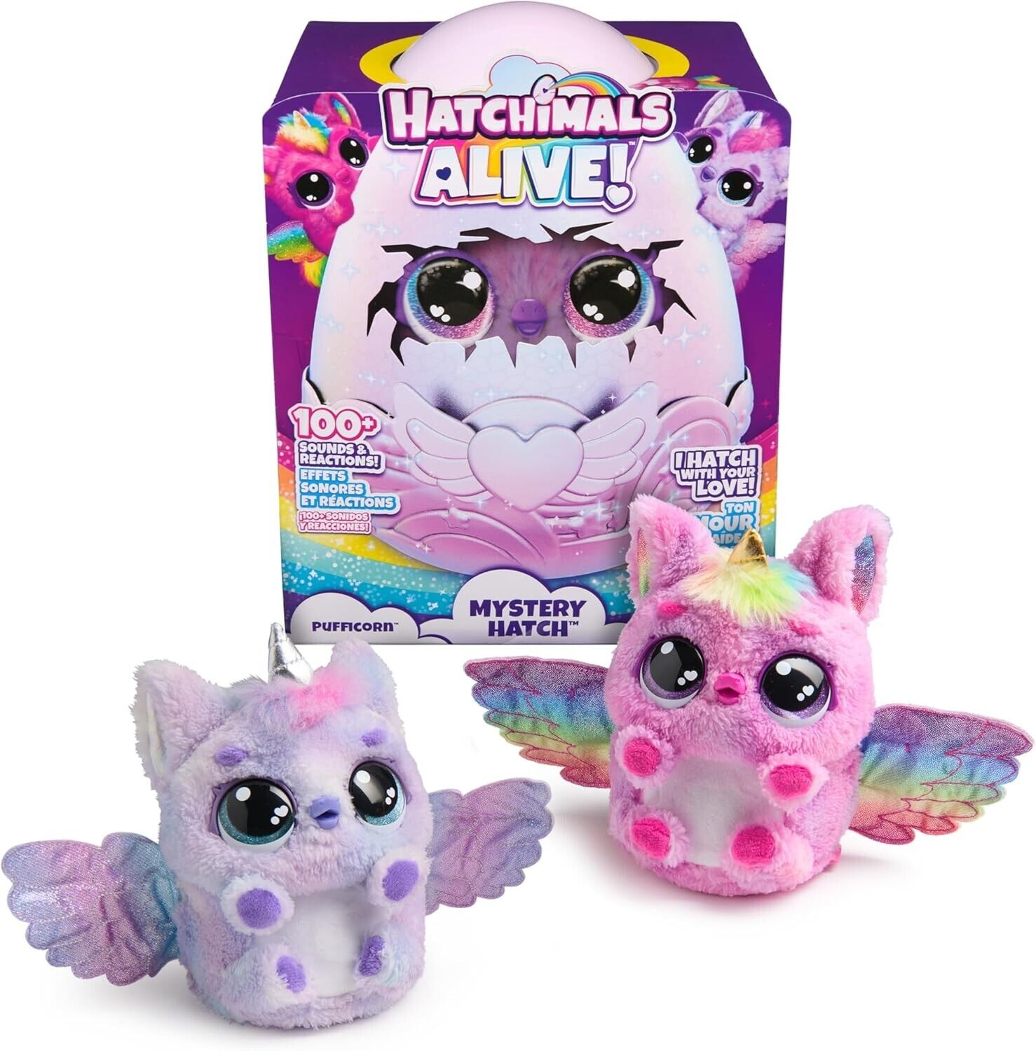 HATCHIMALS Alive, Mystery Hatch Pufficorn, Surprise Interactive Toy and Egg with