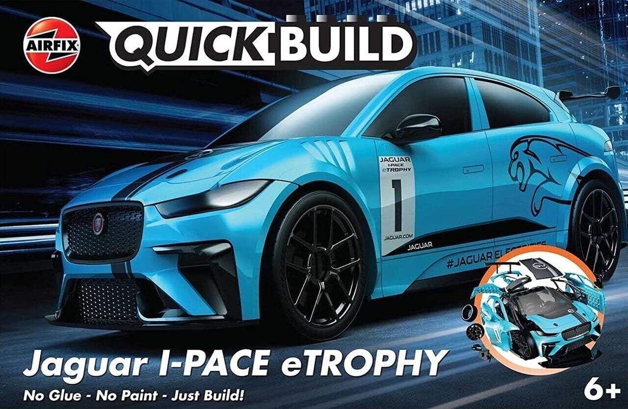 Airfix QUICKBUILD Model Car Kit - Jaguar I-PACE eTrophy Blue Car Building Kit fo