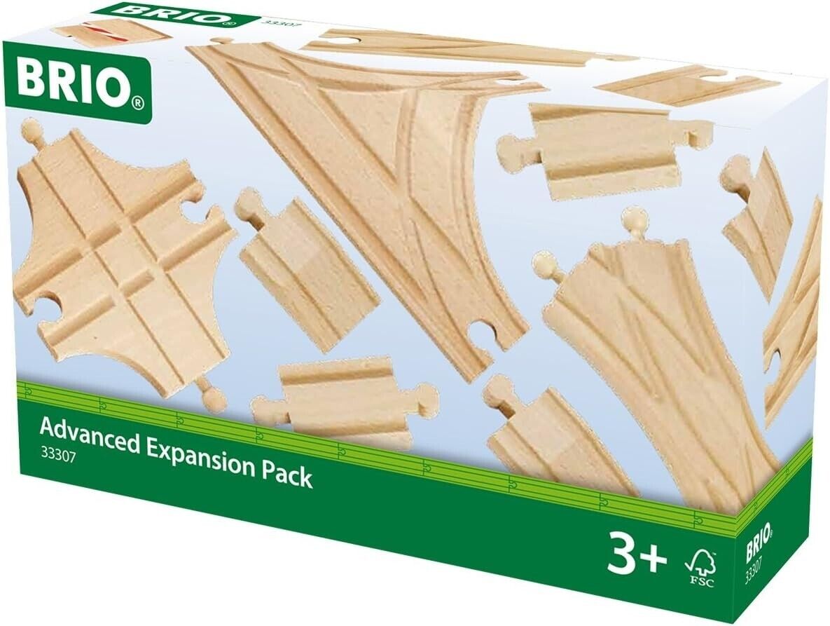 BRIO 33307 Expansion Pack - Advanced Wooden Train Track for Kids Age 3 Years Up