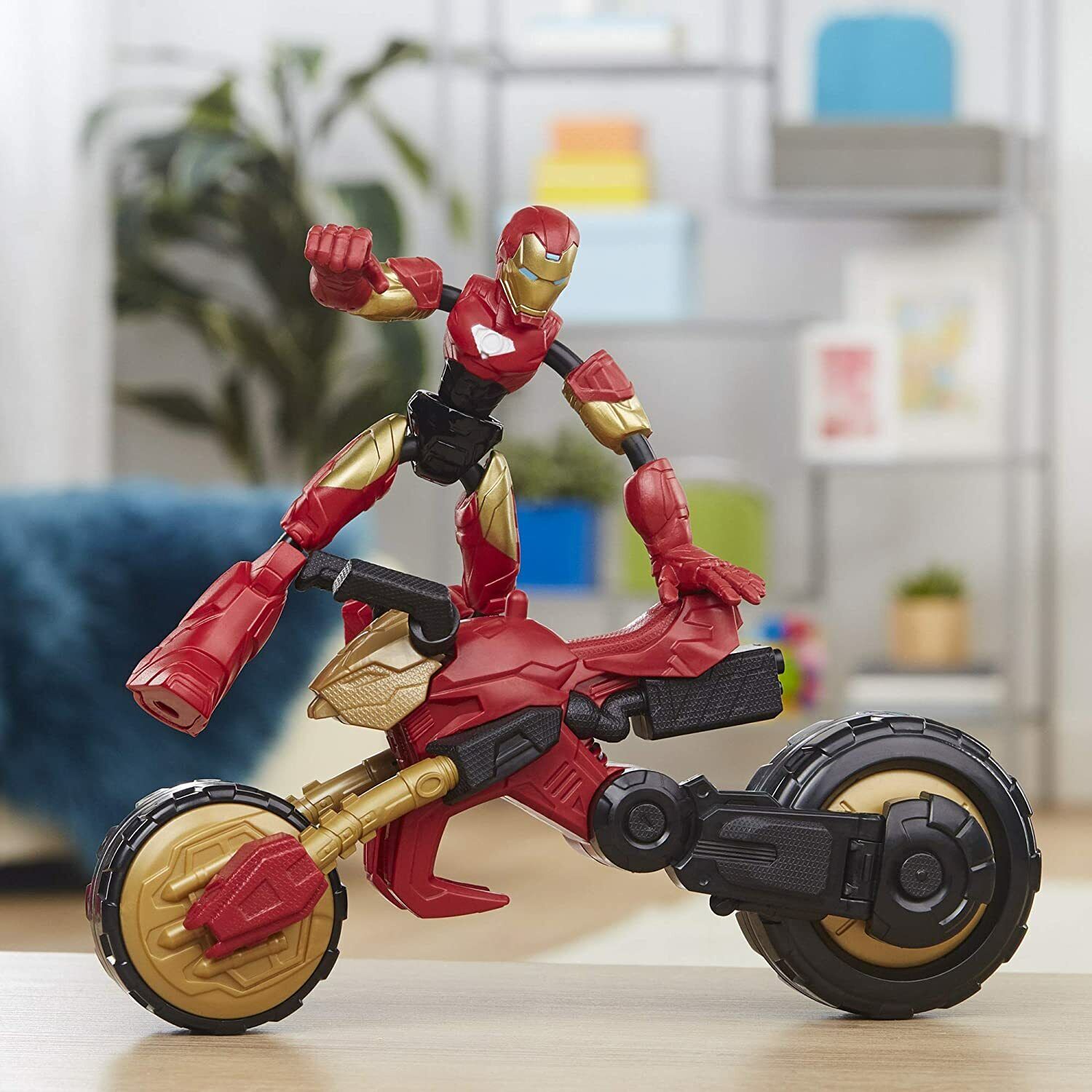 Marvel Avengers Bend and Flex Iron Man & Motorcycle - Brand New!
