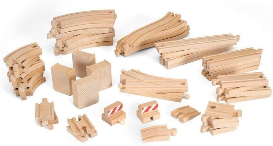 BRIO World 50 Piece Train Track Pack for Kids Age 3 Years Up - Compatible With A