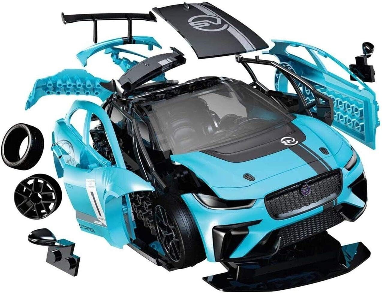 Airfix QUICKBUILD Model Car Kit - Jaguar I-PACE eTrophy Blue Car Building Kit fo
