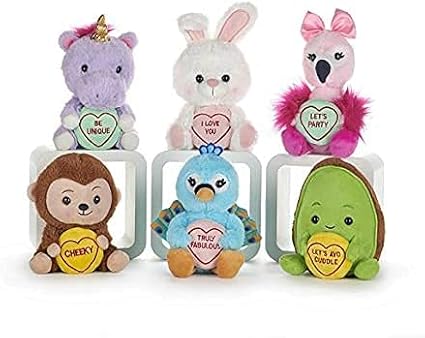 Posh Paws 6 assorted characters Love Hearts Plush Toy, Multi, Suitable from birth