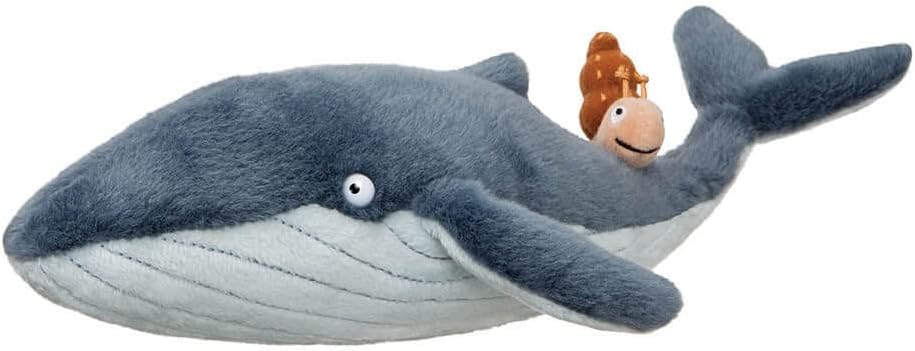 Aurora Snail and The Whale Soft Toy, 61238, 7in, Grey, for Fans of The Book by Julia Donaldson and Axel Scheffler, Blue , 20 x 33 x 9 centimeters