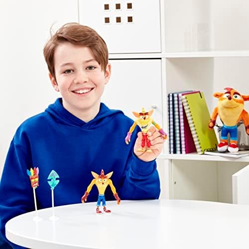 BANDAI Crash Bandicoot Action Figures Dr Neo Cortex With Mask | 11cm Dr Neo Cortex Toy With Mask And Stand Accessories | Collectable Figures As Merchandise And Video Game Gifts