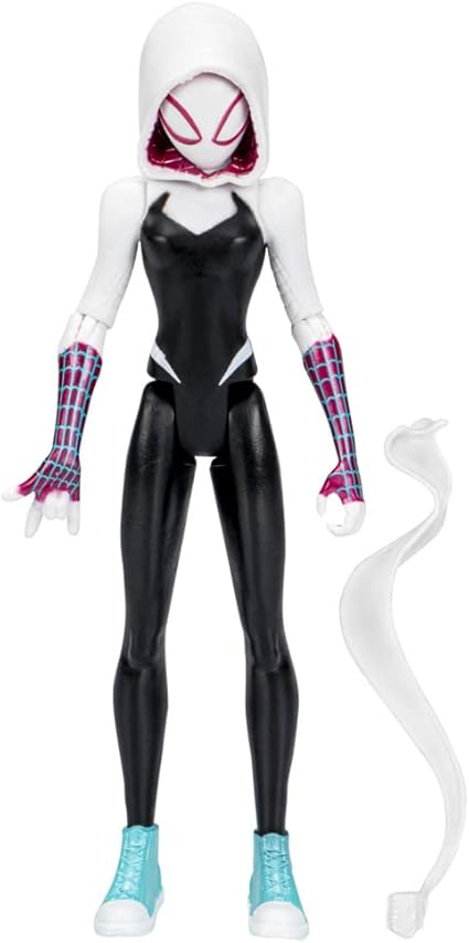 Spider-Man Marvel Across the Spider-Verse Spider-Gwen Toy, 15-cm-scale Figure with Accessory for Children Aged 4 and Up