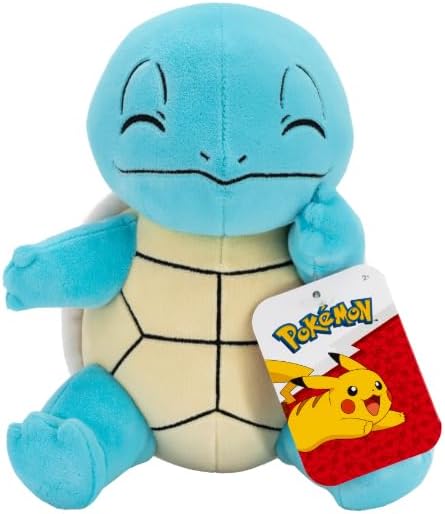 Pokemon Plush Squirtle - 20 cm High - Blue/Brown - Official Pokémon Plush Toys for Children 2+ Years