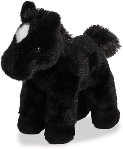 Aurora, 13297, Mini Flopsie Horse, 8In, Soft Toy, Black