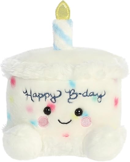Aurora, 33902, Palm Pals Happy Birthday Cake 5In, Soft Toy, White