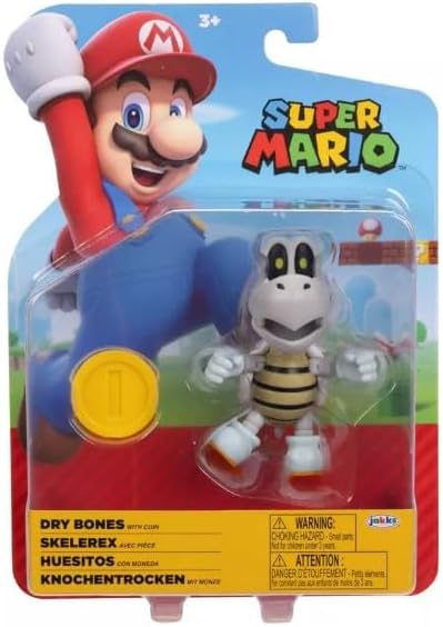 SUPER MARIO 4 inch Action Figure (Dry Bones with Coin)