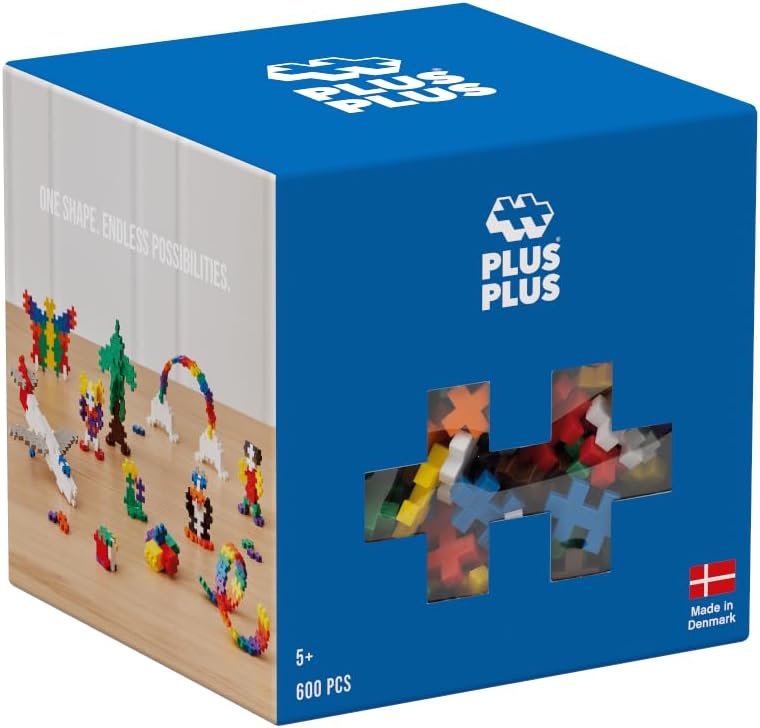 Plus Plus Building Blocks Toy - 600 pc Kids Construction Toys, Creative Learning Resources and STEM Play for Home and Travel - Girls and Boys Toys Age 5 Plus - Basic 600 Pieces