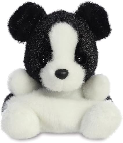 Aurora, 33534, Palm Pals Brodie Collie Dog, 5In, Soft Toy, Black & White