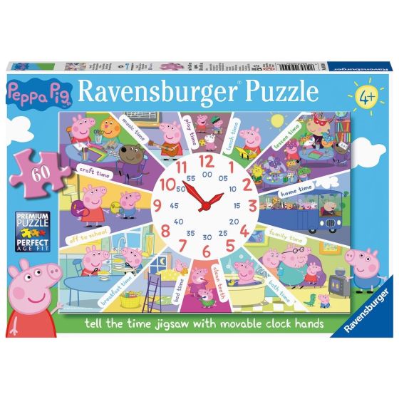 Peppa Pig Tell The Time Clock 60 Piece Jigsaw Puzzle