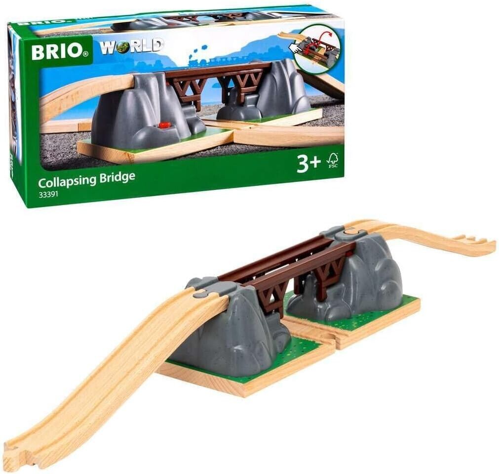 BRIO World Collapsing Bridge for Kids Age 3 Years Up - Compatible With All BRIO