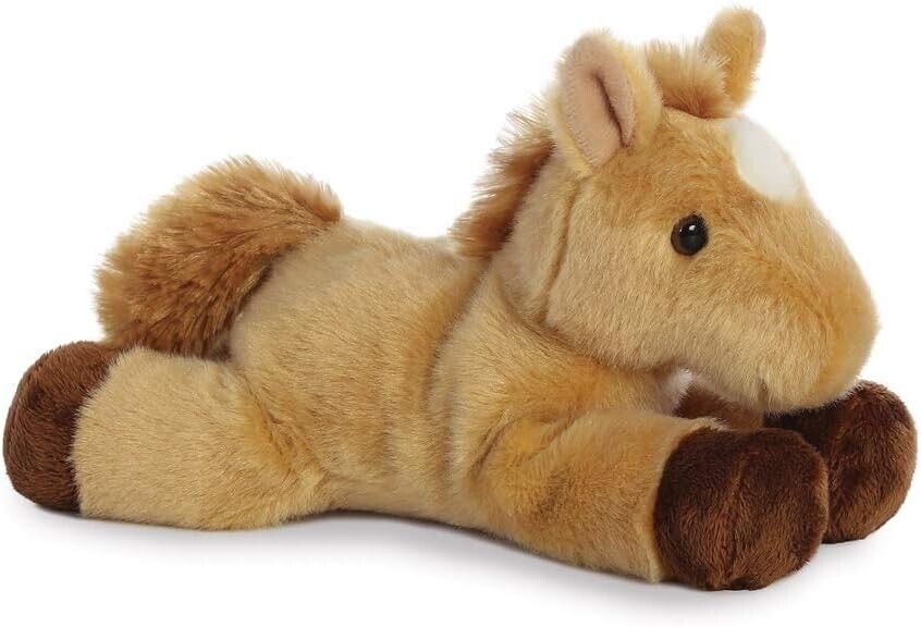 AURORA, 13298, Mini Flopsie Horse, 8In, Soft Toy, Brown