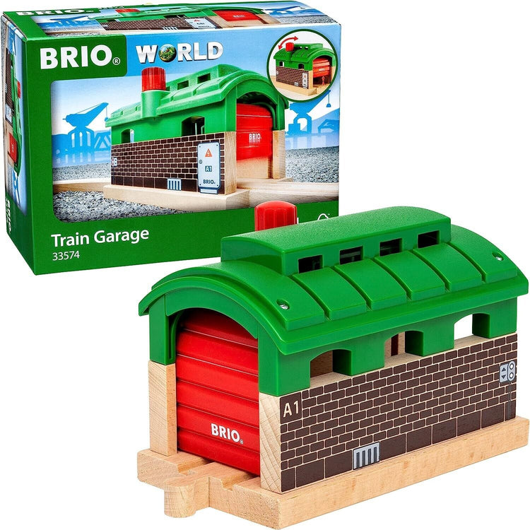 BRIO World Train Garage for Kids Age 3 Years Up - Compatible With All BRIO Railw