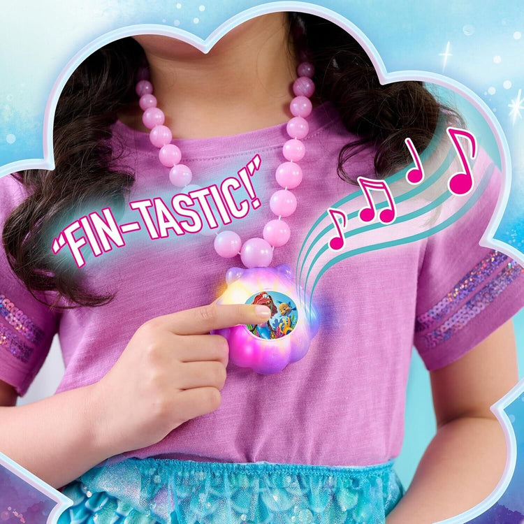 Disney junior Just Play 39909 Ariel Jr Ocean Glow Necklace, Multicolor