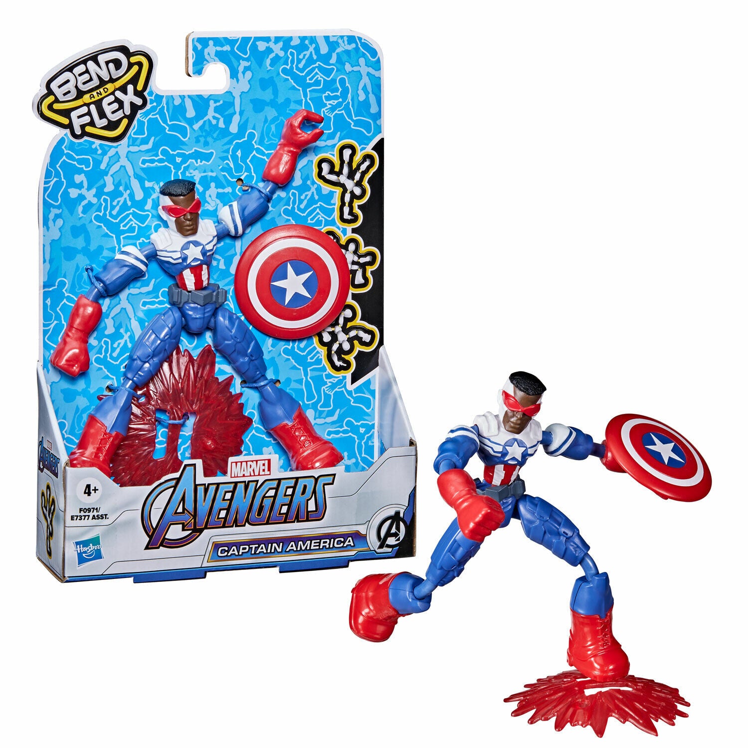 Marvel Avengers Bend and Flex Captain America (Falcon) 6-Inch Action Figure- New