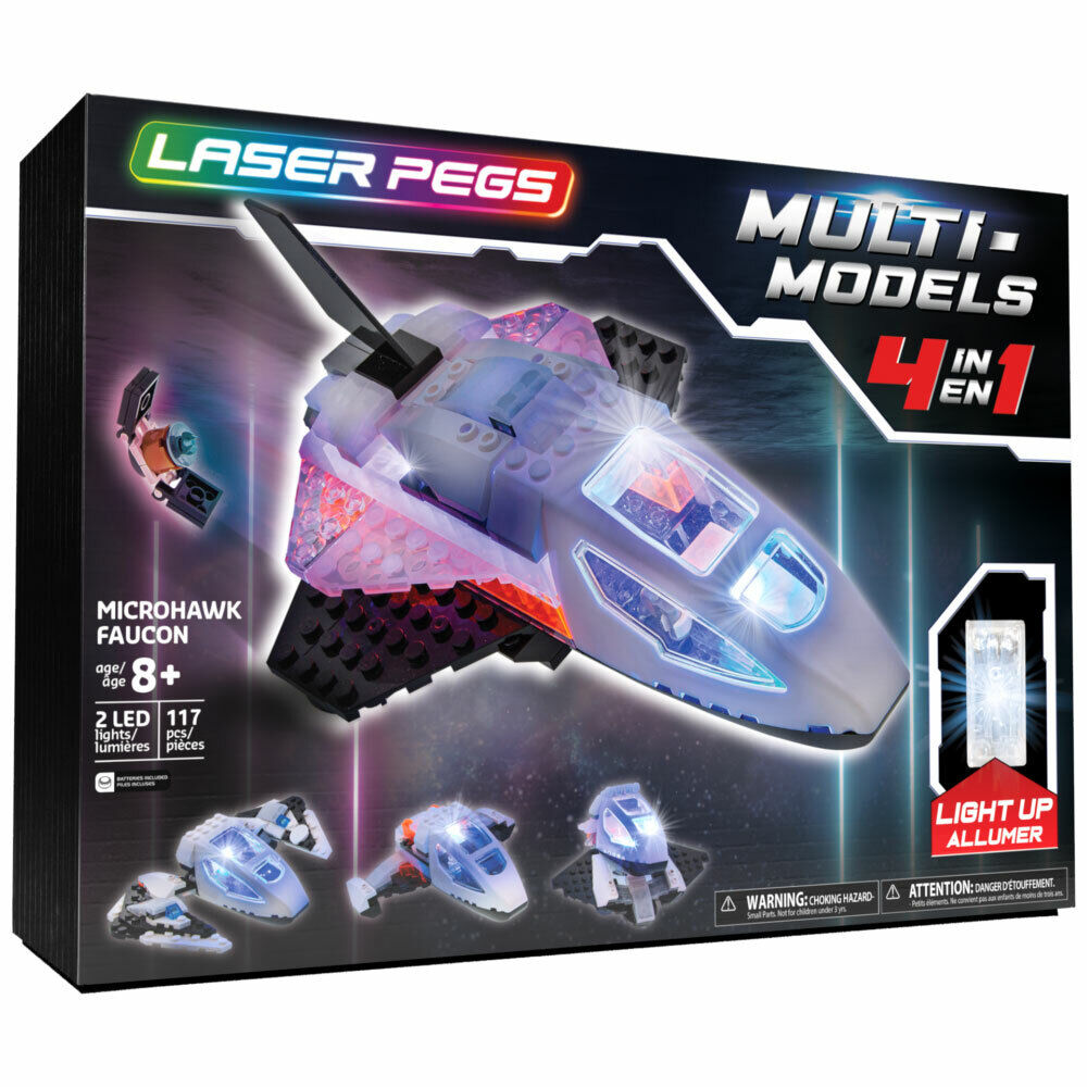 Laser Pegs Multi Models 4-in-1 Microhawk - Brand New in Box!