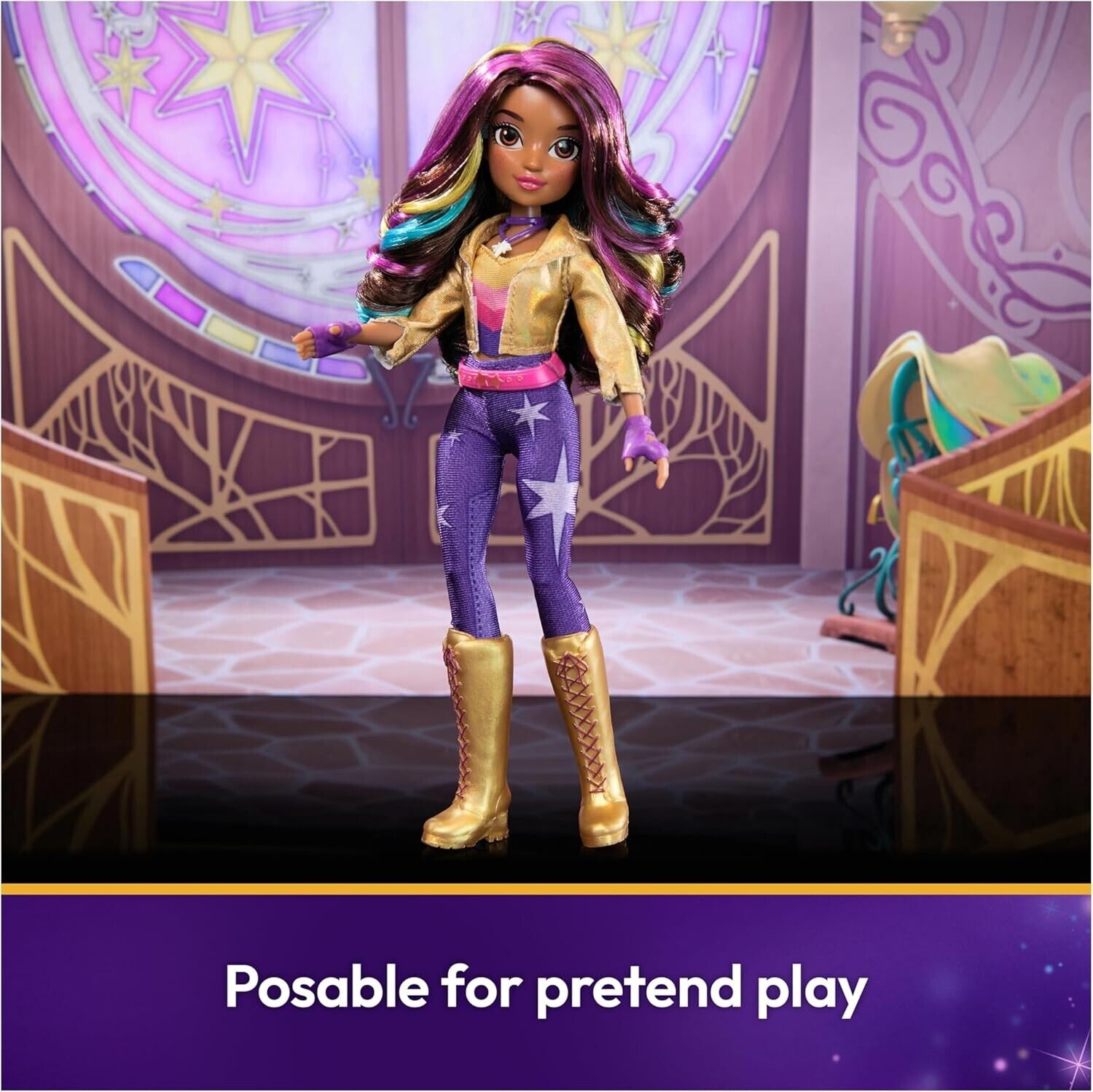 Unicorn Academy, Sophia Doll with Rainbow-Streaked Hair, 6 Fashion Accessories a