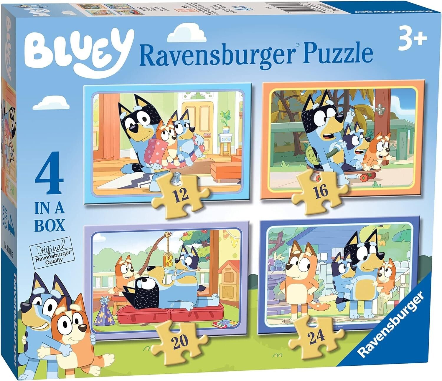 Bluey 4 in a Box - 12, 16, 20 & 24 Piece Jigsaw Puzzles - NEW - Ravensburger