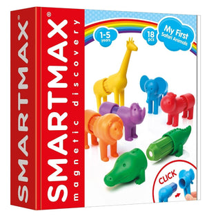 SMARTMAX - My First Safari Animals, Magnetic Discovery Play Set, 18 pieces, 1-5