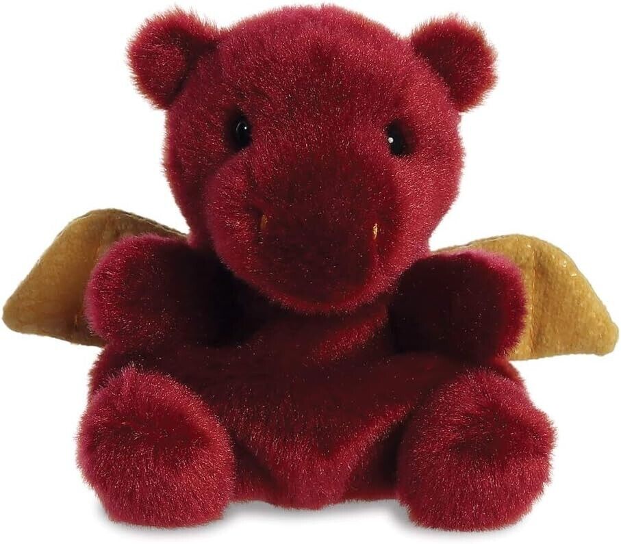 Aurora, 33535, Palm Pals Aidan Dragon, 5In, Soft Toy, Maroon