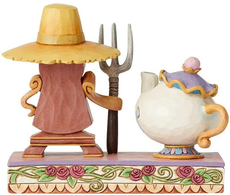 Disney Traditions Workin Round the Clock Figurine - Mrs Potts and Cogsworth