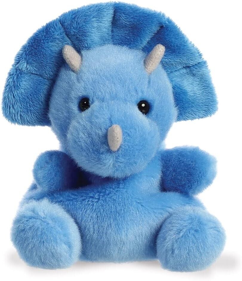 Aurora, 33616, Palm Pals Tank Triceratops Dinosaur, 5In, Soft Toy, Blue