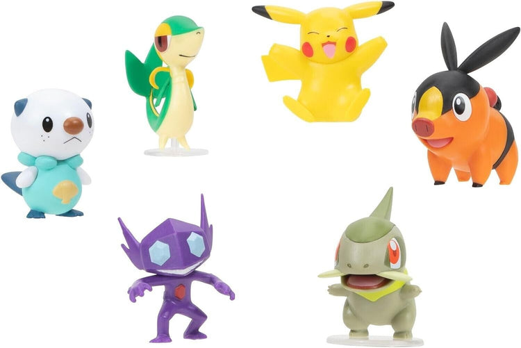 Pokémon BATTLE FIGURE 6 PACK 2" Pikachu Axew Snivy Tepig Oshawot Sableye New Toy