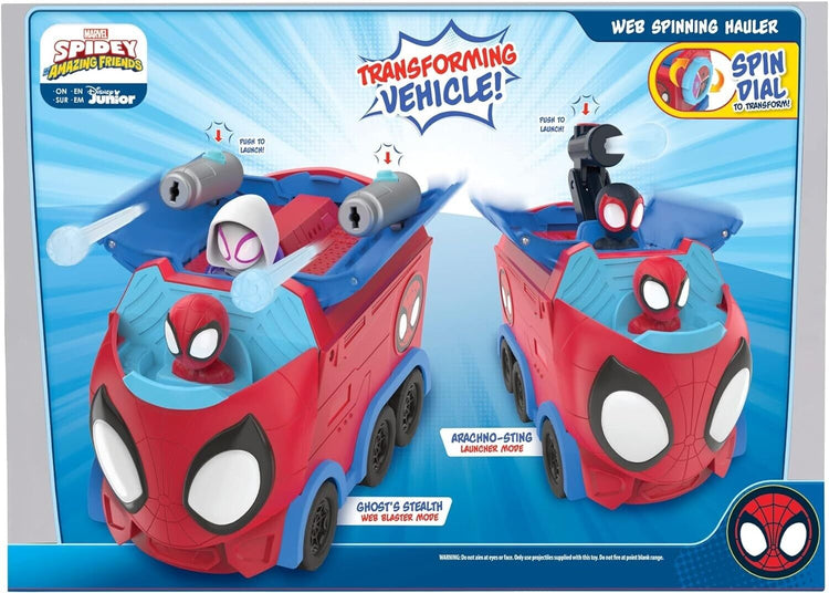SPIDEY AND FRIENDS SNF0081 Web Spinning HAULER-8-Inch 3-in-1 Transforming
