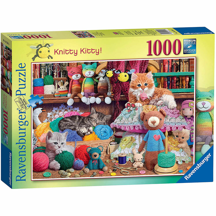 New Ravensburger Knitty Kitty 1000 Piece Puzzle - Fun for All Ages!